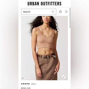 Urban outfitters brown seamless bralette top size small.